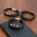 Pulseira de Couro Masculina - Elegante e Moderna