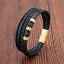 Pulseira de Couro Masculina - Elegante e Moderna