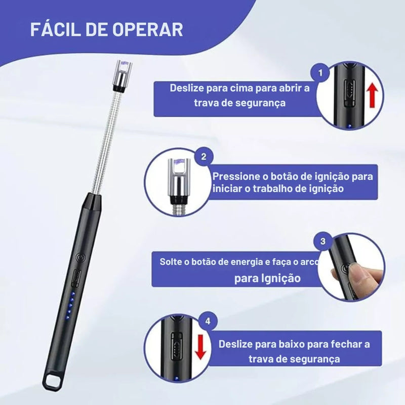 Acendedor Elétrico Definitivo - Recarregável