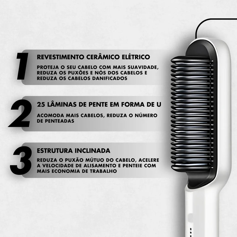 Deixe Seus Cabelos Lisos em Minutos Escova Multifunção