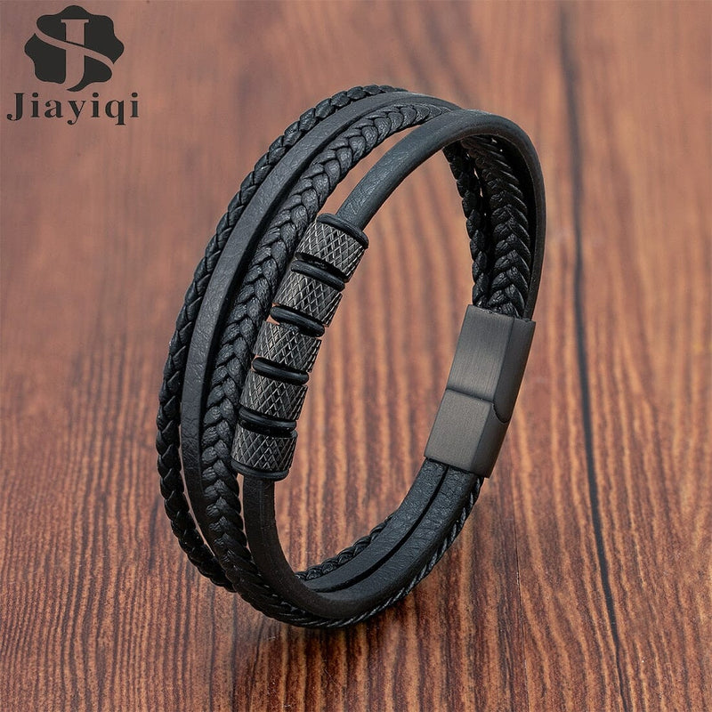 Pulseira de Couro Masculina - Elegante e Moderna