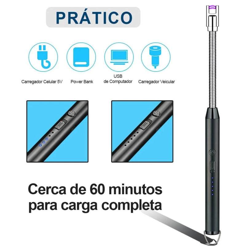 Acendedor Elétrico Definitivo - Recarregável
