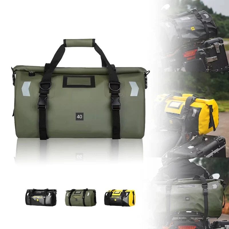 Bagagem Impermeável para Moto - MotoWolf + 4 alças de liberação rápida grátis