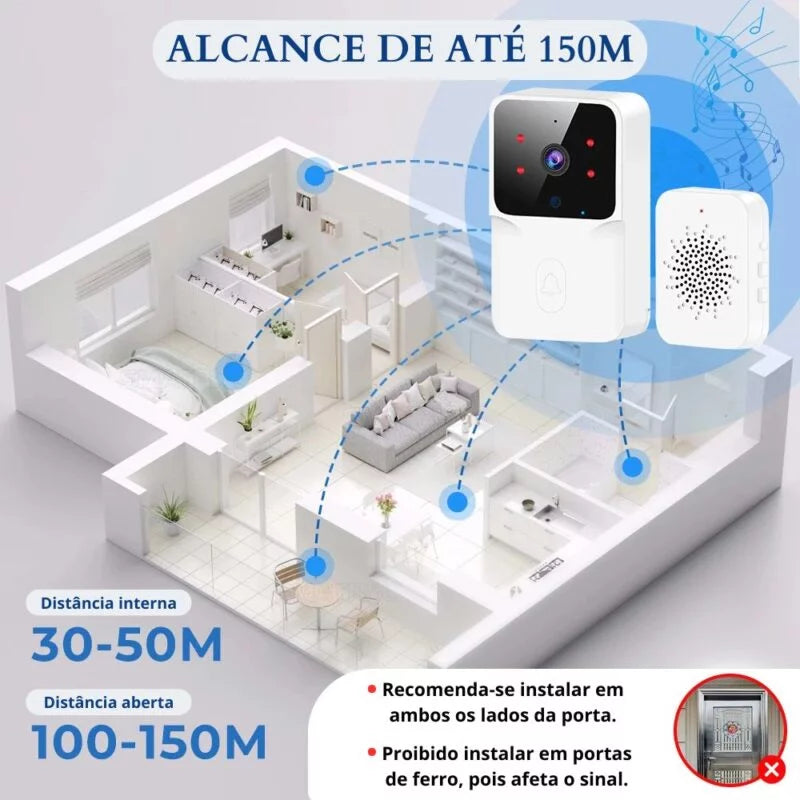 Campainha PRO Wifi Eletrônica Sem Fio com Câmera