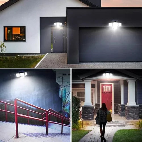 Holofote Solar Led 800W com 3 Cabeças - Sofisticado e Eficiente