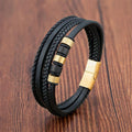 Pulseira de Couro Masculina - Elegante e Moderna