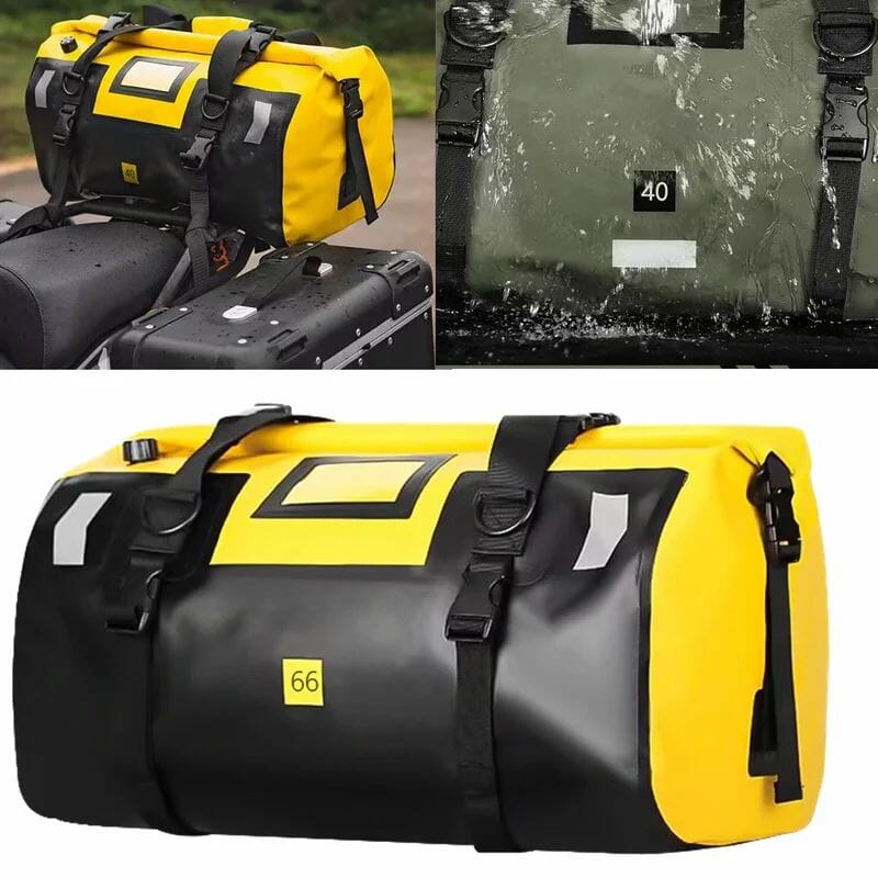 Bagagem Impermeável para Moto - MotoWolf + 4 alças de liberação rápida grátis
