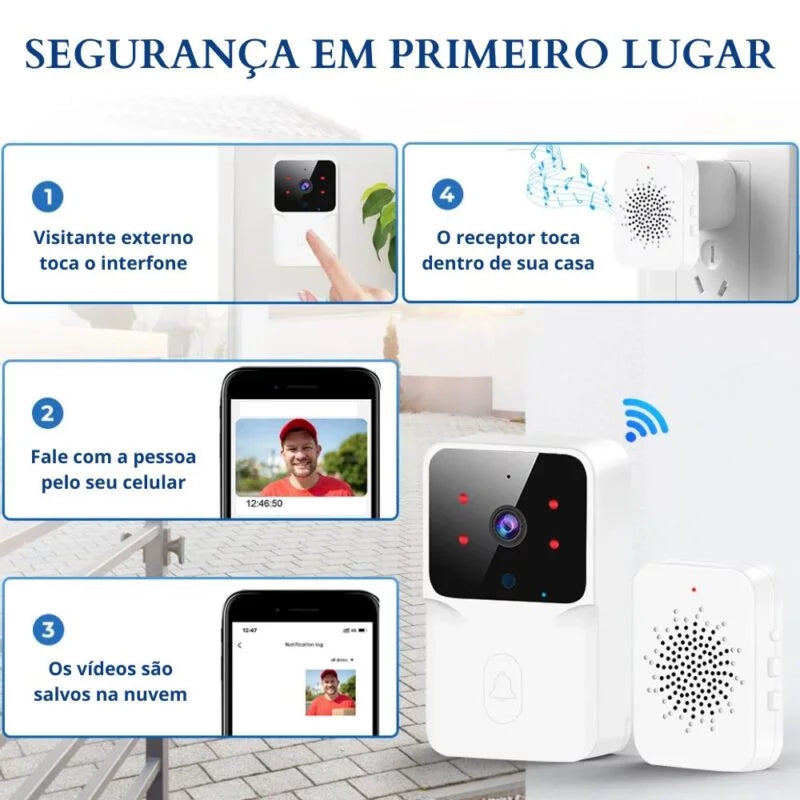 Campainha PRO Wifi Eletrônica Sem Fio com Câmera