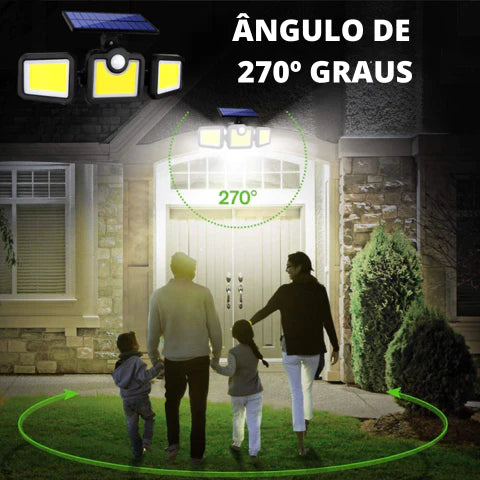 Holofote Solar Led 800W com 3 Cabeças - Sofisticado e Eficiente