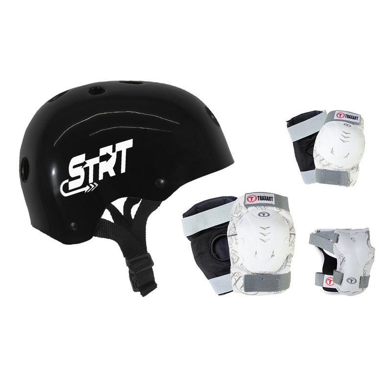 Kit Capacete STRT Preto + Proteção DK-619