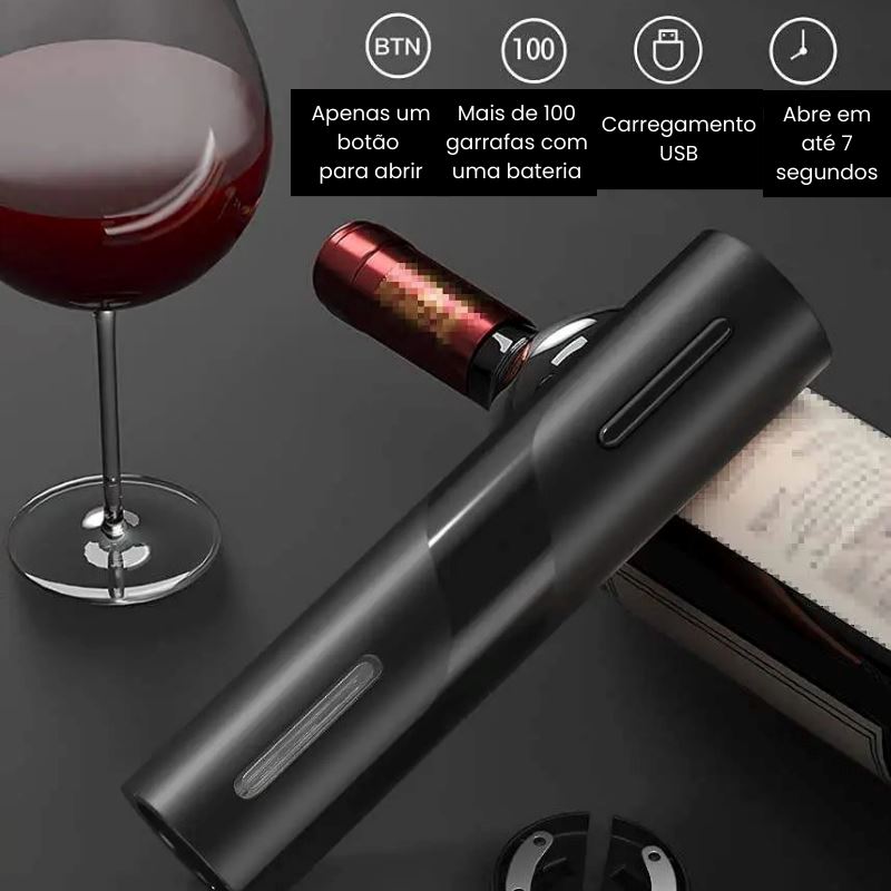 Abridor de Vinho Elétrico - Kit Profissional de BRINDE