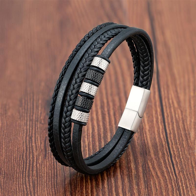 Pulseira de Couro Masculina - Elegante e Moderna